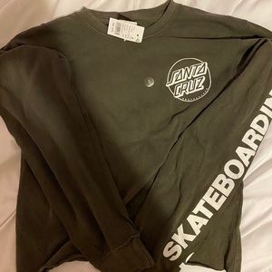 Santa Cruz grey long sleeve crop top